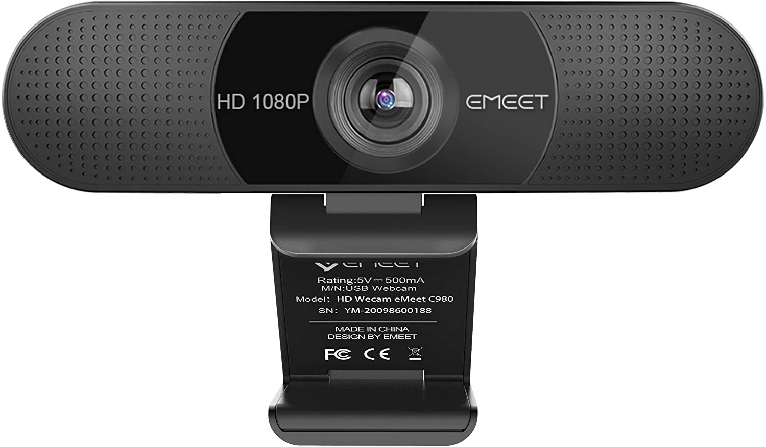 Webová kamera eMeet C980Pro 2 reproduktory 1080P 4 mikrofony, krytka