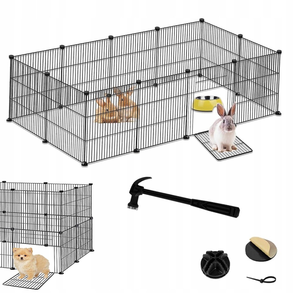 Oplocení Pro Malá Zvířata Kovové 142X72X36 CM Snadná Diy Montáž