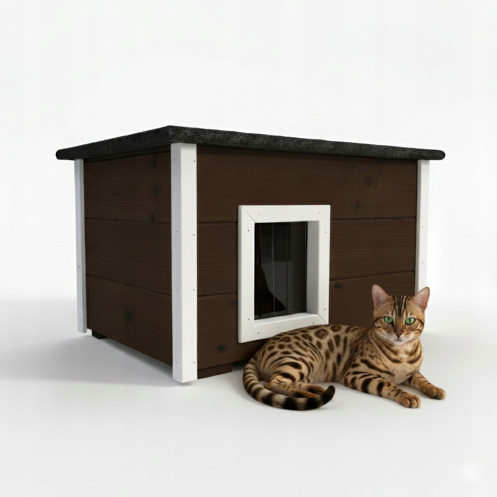 Velká Celá Zateplená Budka Bouda Domeček Pro Kočky Psa Posílá V Plném Rozsahu Dárek