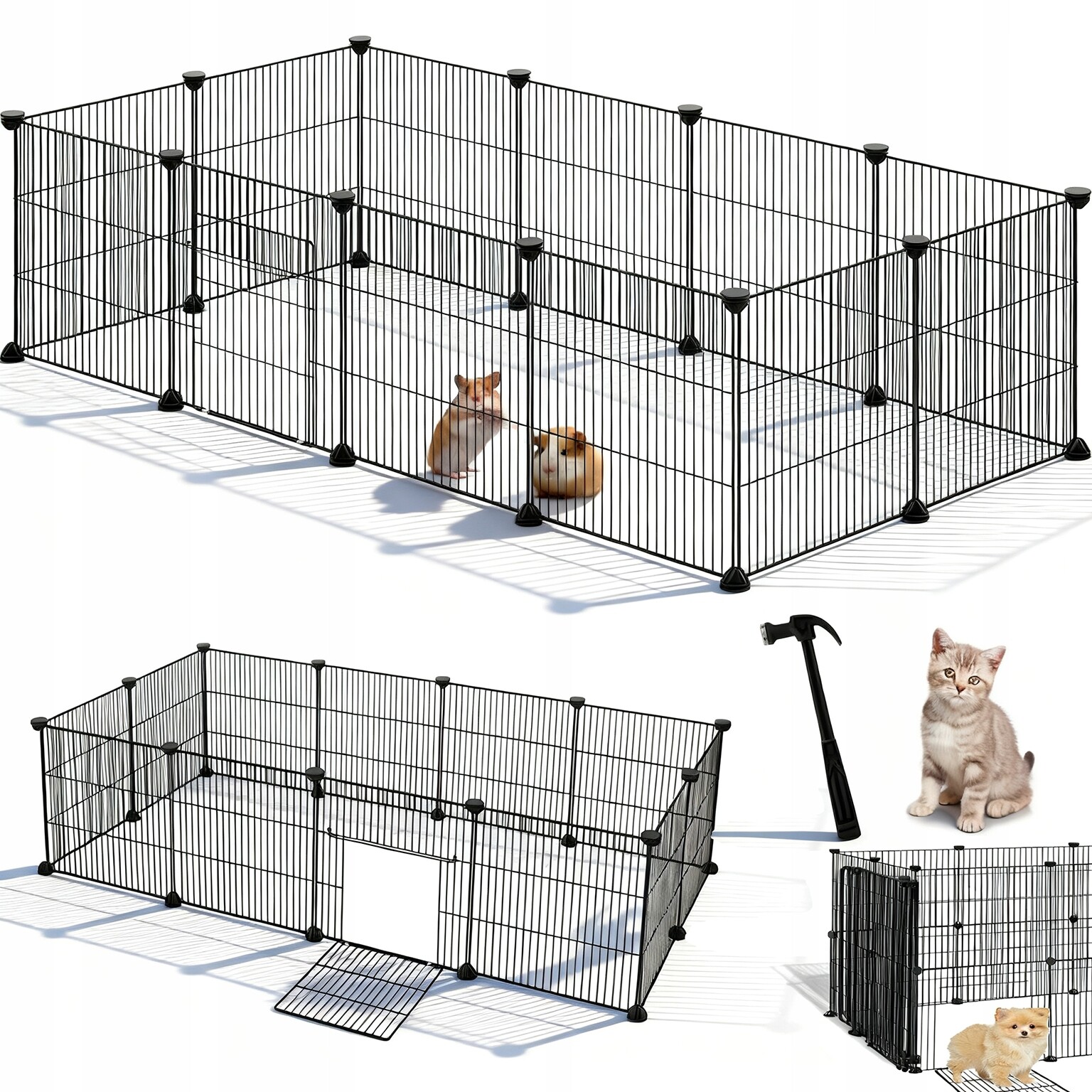 Diy Podlahový Výběh Oplocení Pro Zvířata 142×72×36 CM 12 Sítí