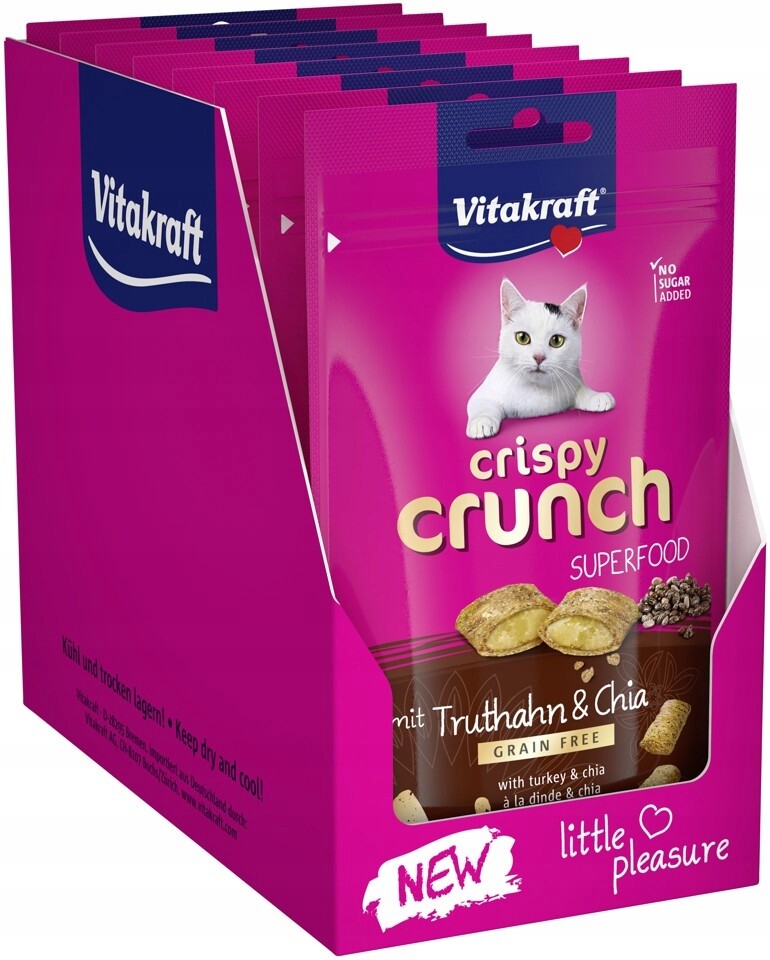 Vitakraft Cat Crispy Crunch krůta Chia pamlsek pro kočky 60 g