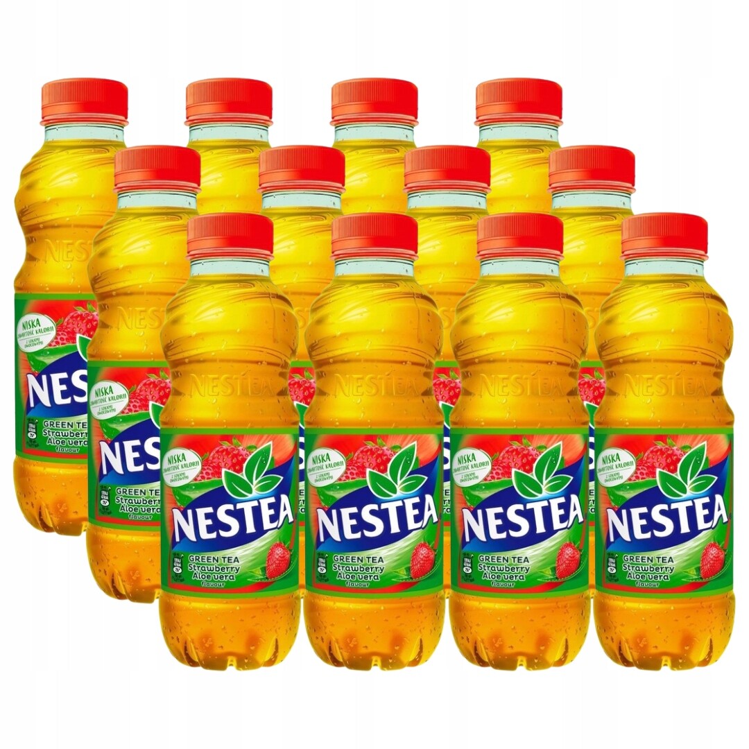 Nestea Joy Green Tea s jahodovou příchutí a přídavkem aloe vera 500 ml x 12 ks