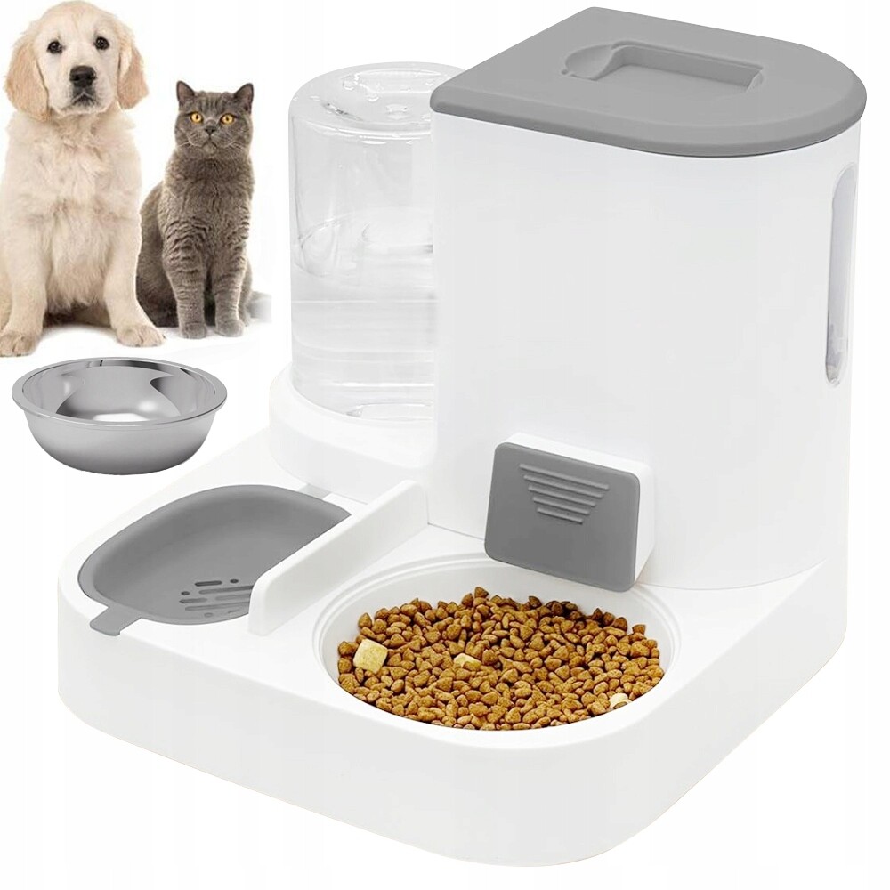 Automatický Podavač A Napáječka Pro Psa Kočku 2 V 1 Suché Vlhké Krmivo 3 L