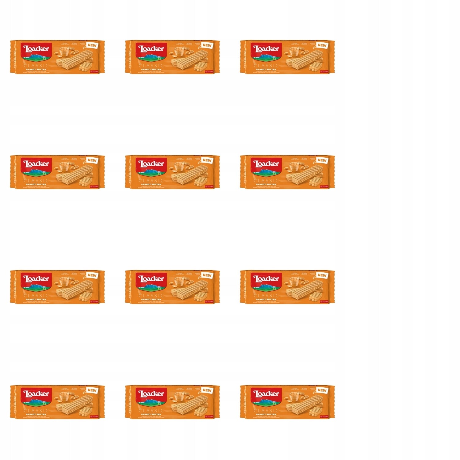 12 x 175 g Loacker vafle peanut butter Karton