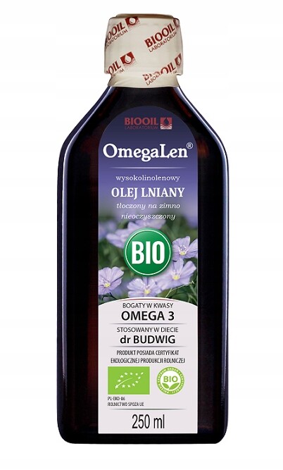 Lněný Olej Lisovaný Za Studena Vysokolinolenový Bio 250 ml Omegalen (biooi)