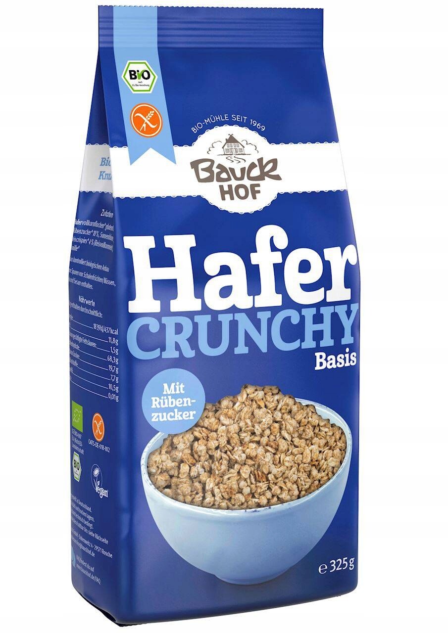Bezlepkové Ovesné Crunchy Bio 325 g Bauck Hof