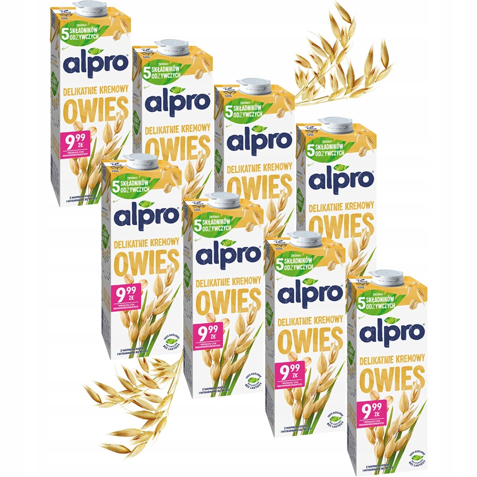 Ovesný rostlinný nápoj Alpro Jemně krémový bez přidaného cukru 8 x 1 l