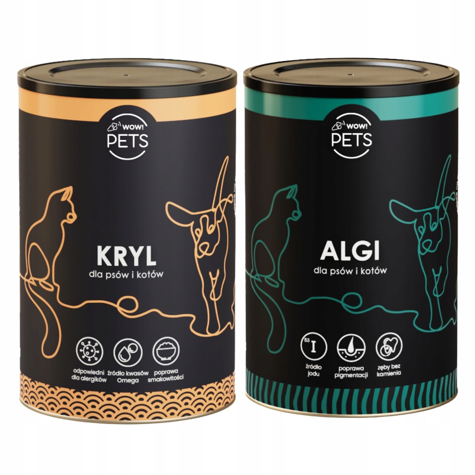 Sada doplňků pro psa a kočku Algi 650g krill 400g na imunitu Wow!pets