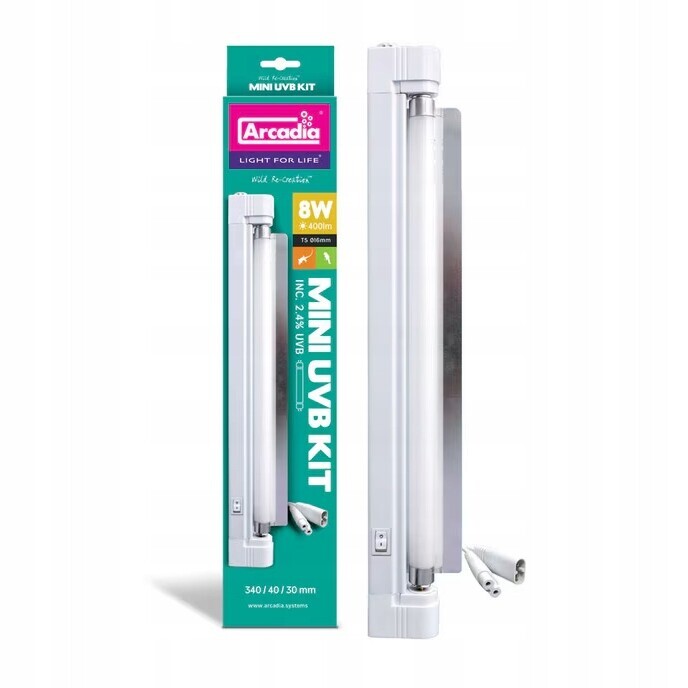 Arcadia Sada Uvb Uva lampa 8W Mini pro papoušky