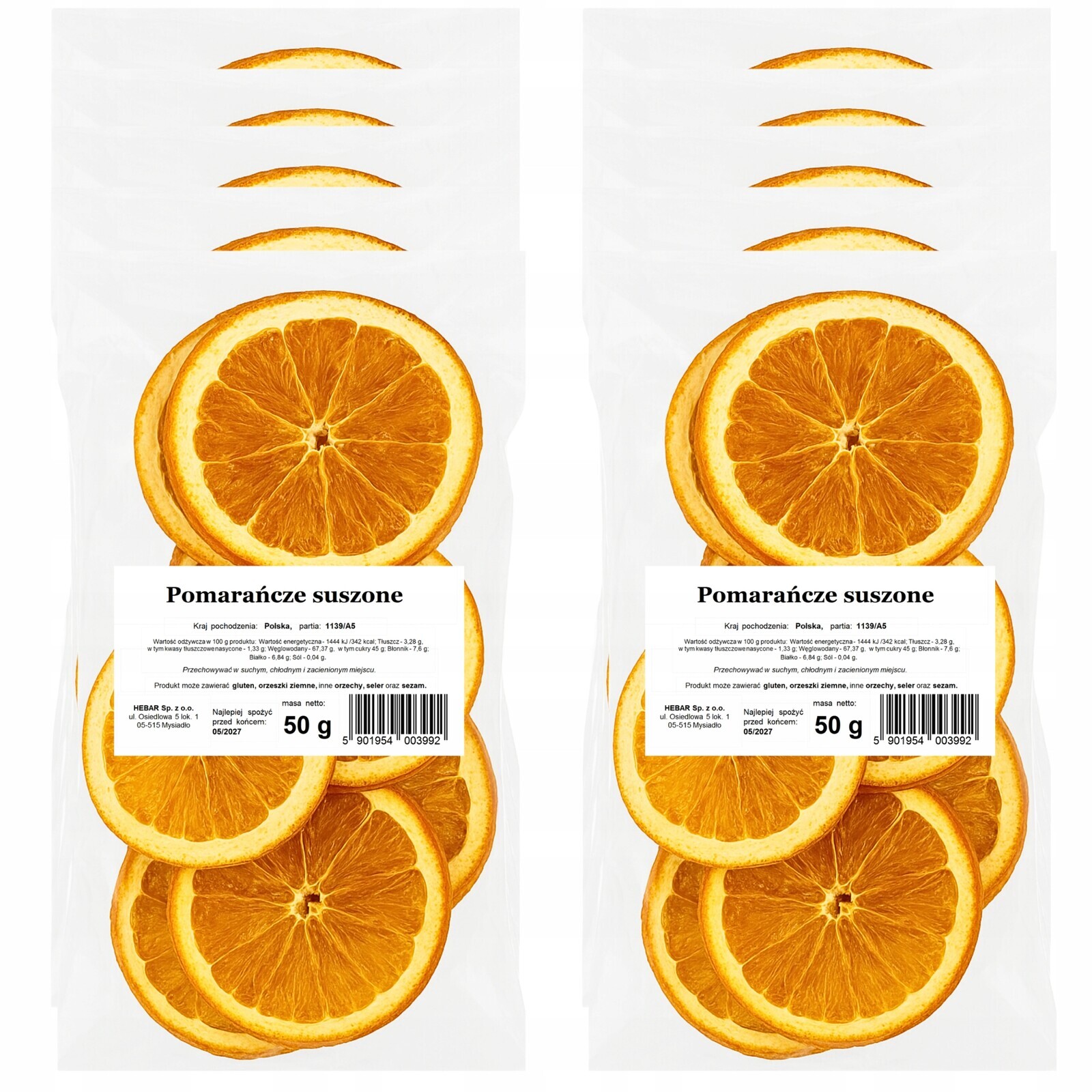 Sušené Pomeranče 500G 10x 50G Pro Dekoraci Wiligijských Sušenek Na Čaj