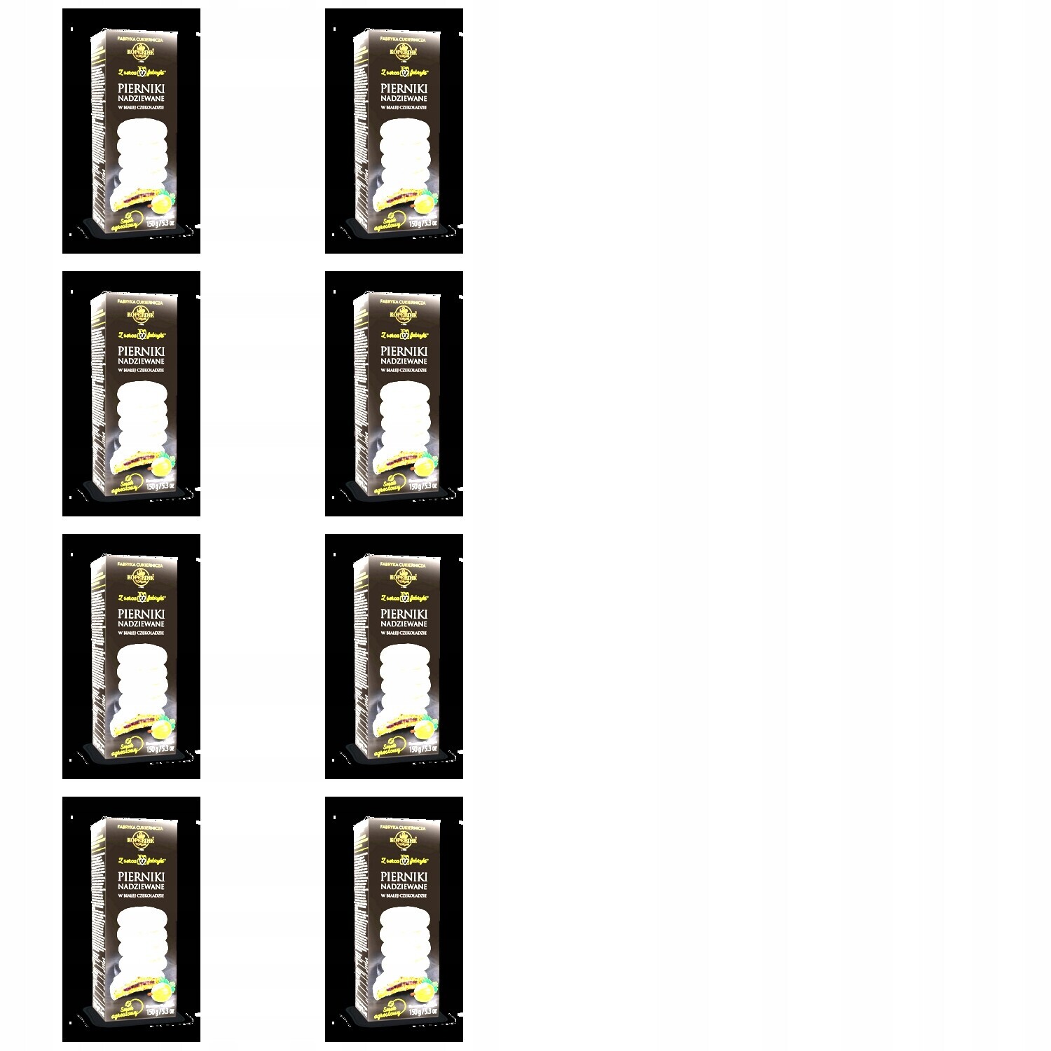 8 x 150 g Kopernik perníky v bílé čokoládě angreštové Půlka Kartonu