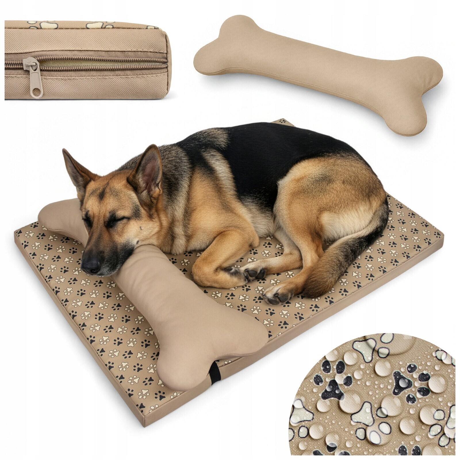 Voděodolná Podložka Pro Pelíšek Pro Psa Kočku 100x70CM Polštář Béžová