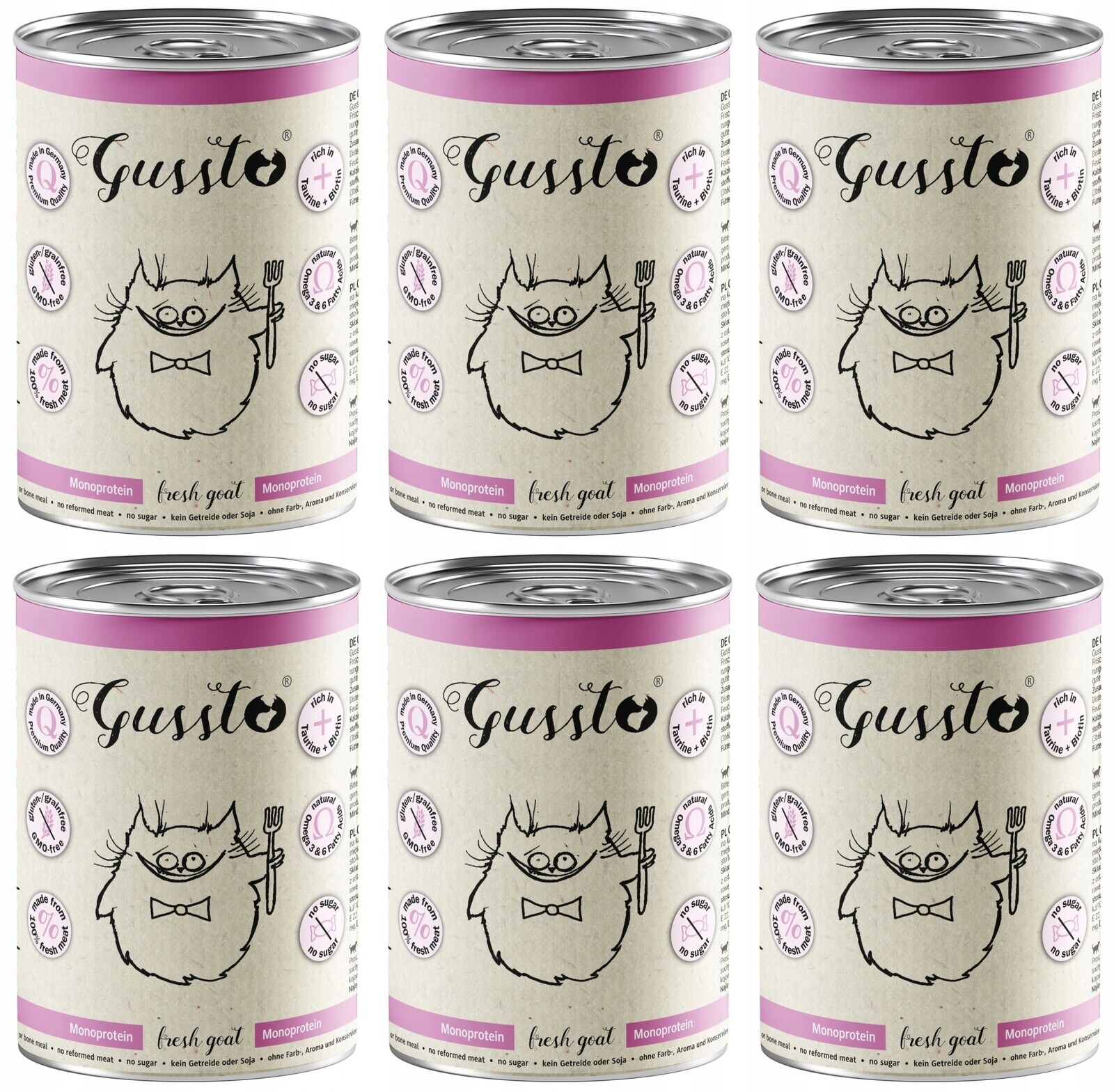 Gussto Kočičí čerstvé kozí (Kozina) 6 x 400 g