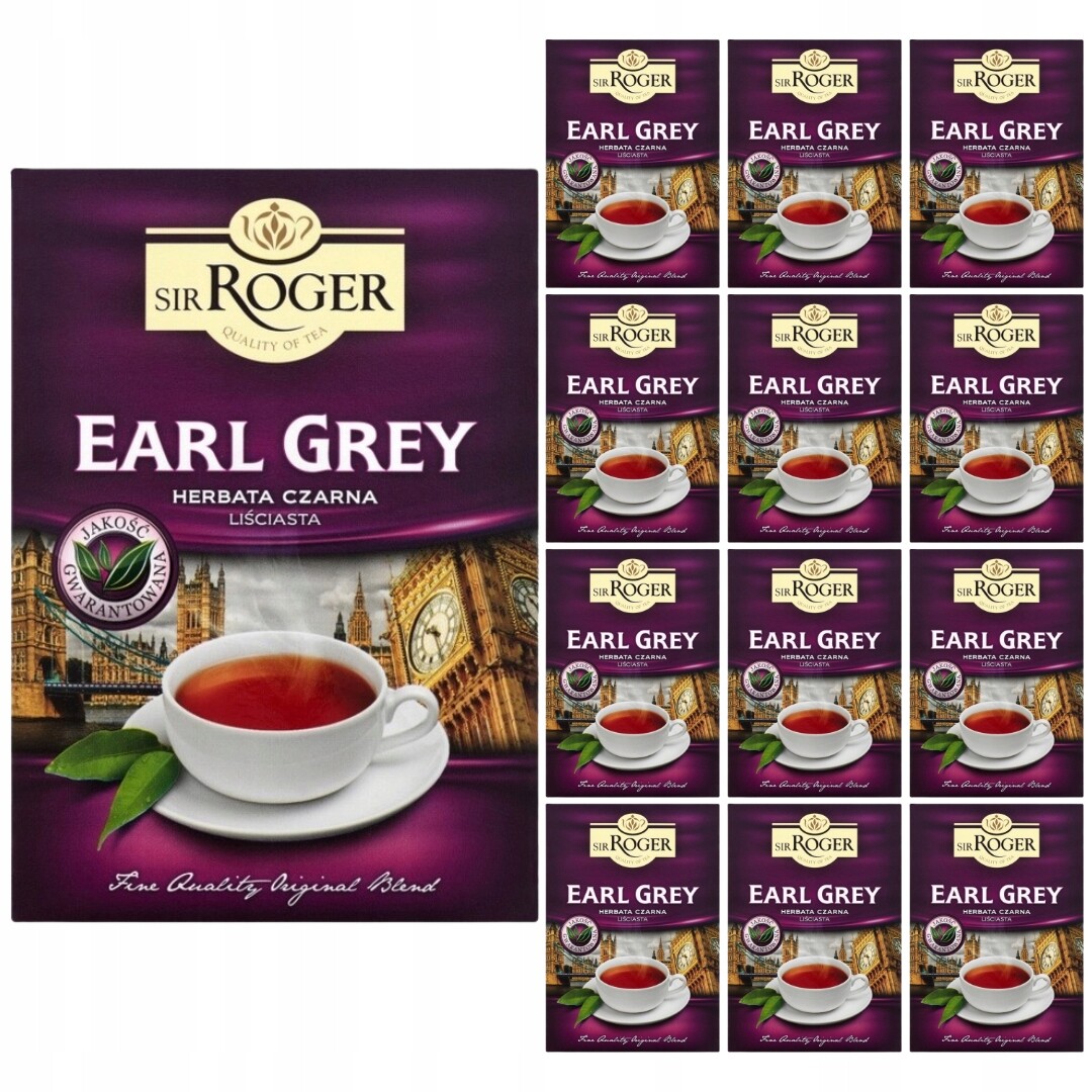Černý sypaný Čaj Sir Roger Earl Grey 100g x 12 kusů