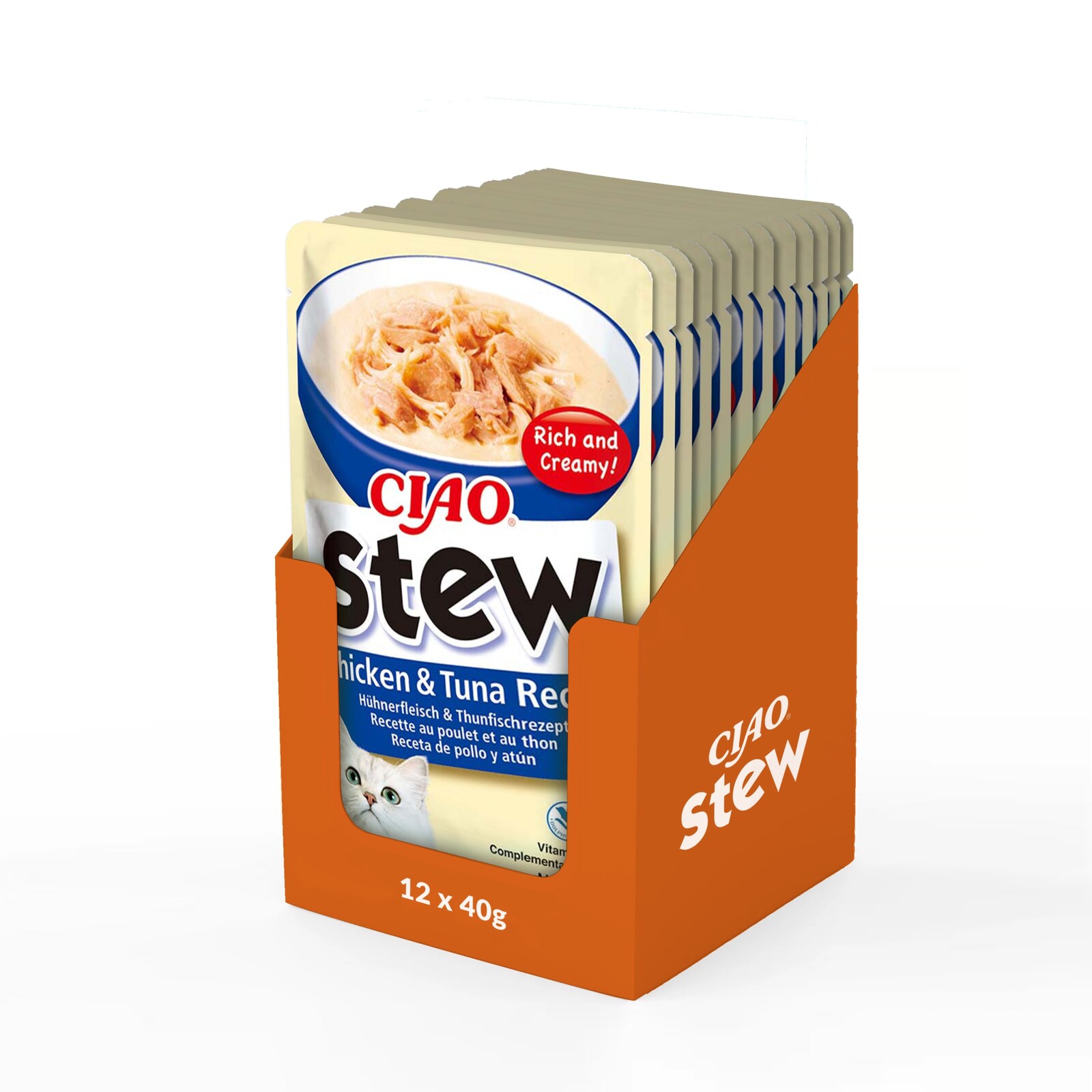 Inaba Ciao Stew Pokrm v husté krémové omáčce Kuře s tuňákem 40 g