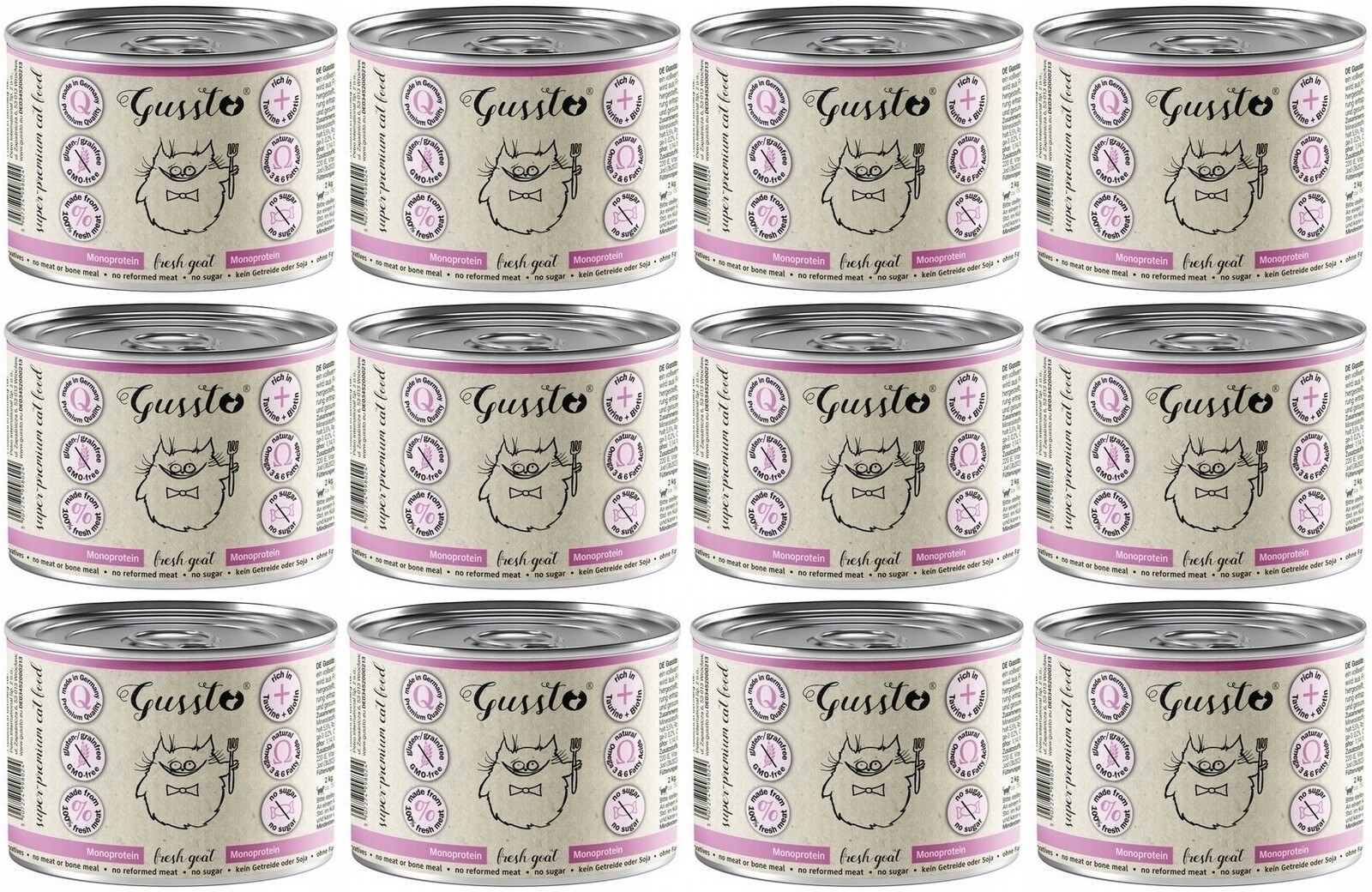 Gussto Kočičí čerstvé kozí (Kozina) 12 x 200 g