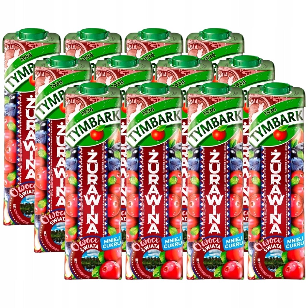 Tymbark Fruits of the World Víceovocný nápoj brusinky 1 lx 12 kusů