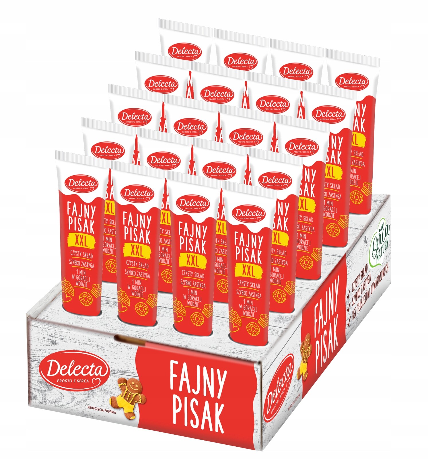 červené pero XXL Delecta na zdobení perníkových koláčků 20 x 30 g tubek