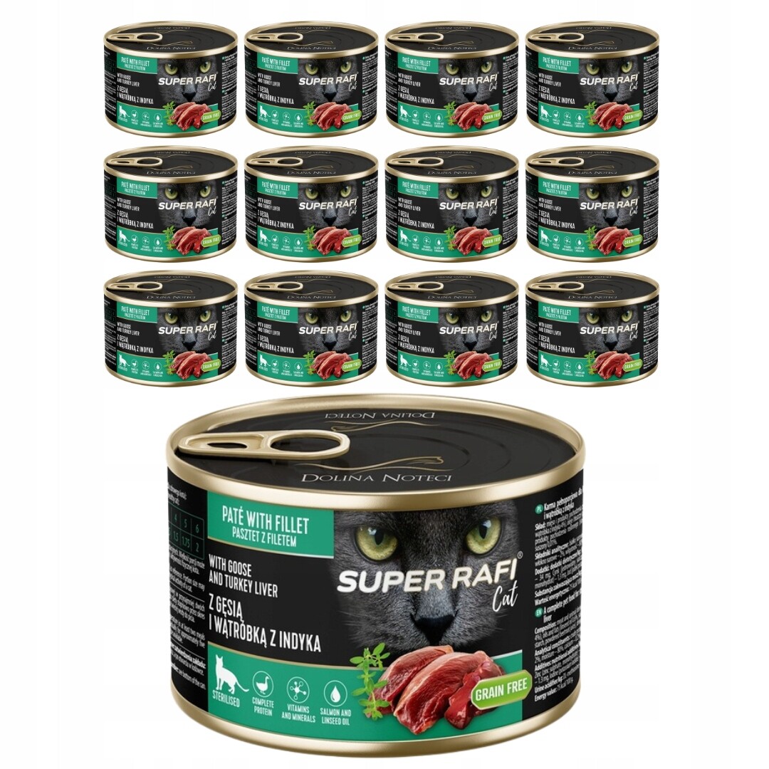 Rafi Cat Krmivo pro kočky s husou a krůtím játry 185 g x 12 ks