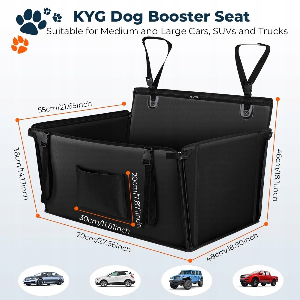 Voděodolná protiskluzová autosedačka pro střední a velké psy