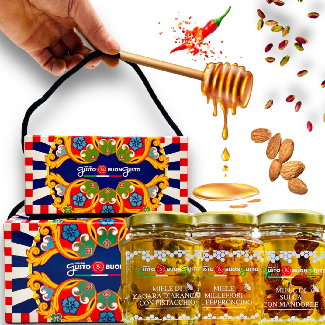 Sada – řemeslný med ze Sicílie. Peperoncino, pistácie, mandle.