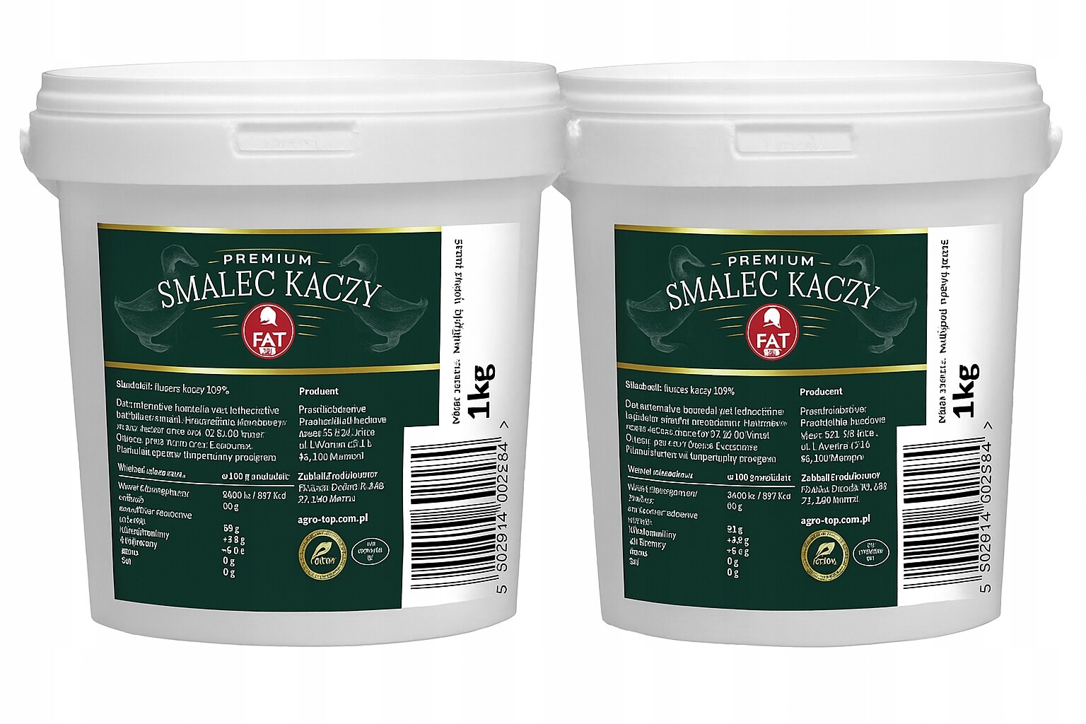 kachní tuk 100% kachní sádlo 1 kg Agro Top přírodní živočišný tuk