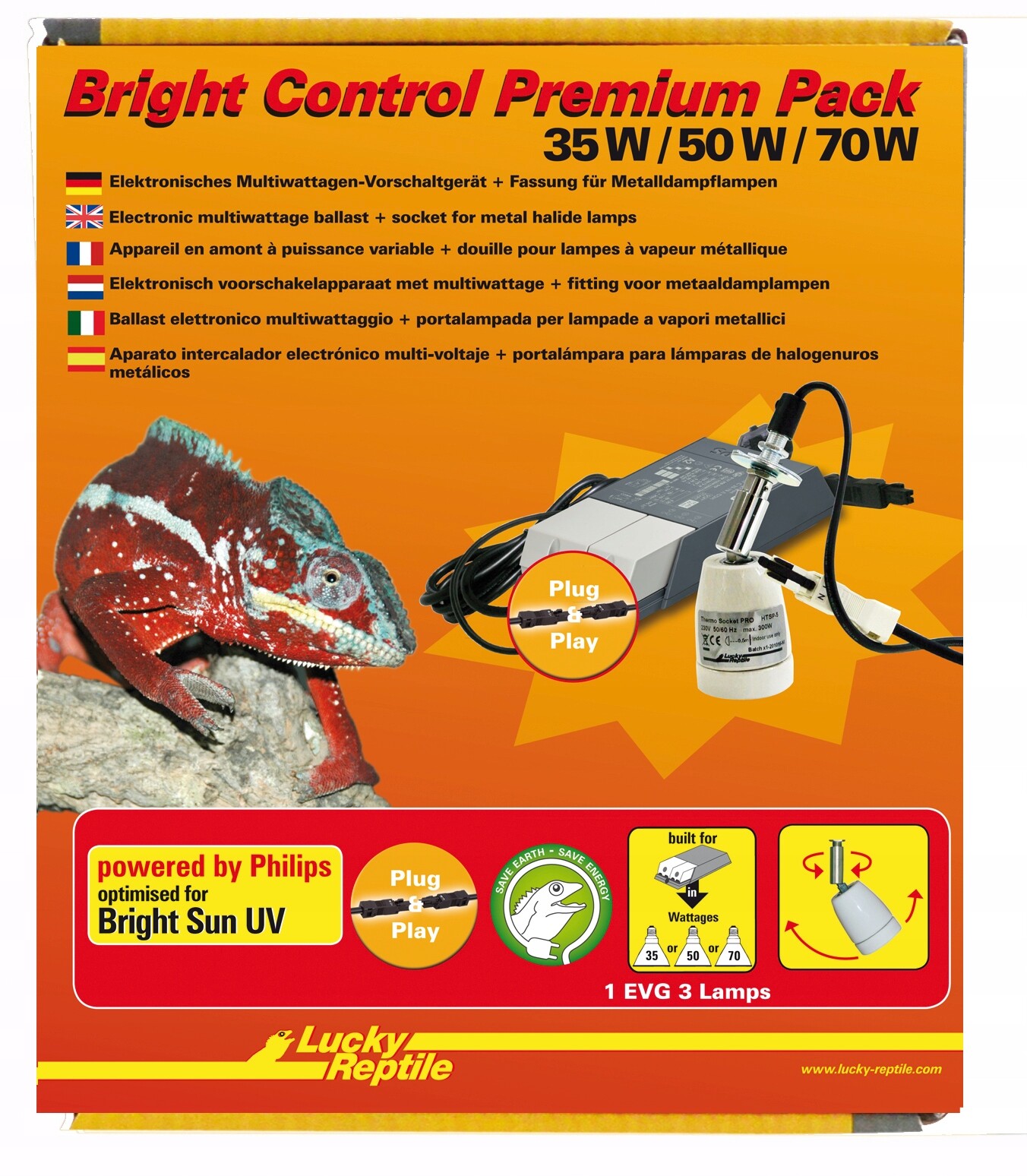 Lucky Reptile Sada pro metahalogen s variabilním předřadníkem 35/50/70W