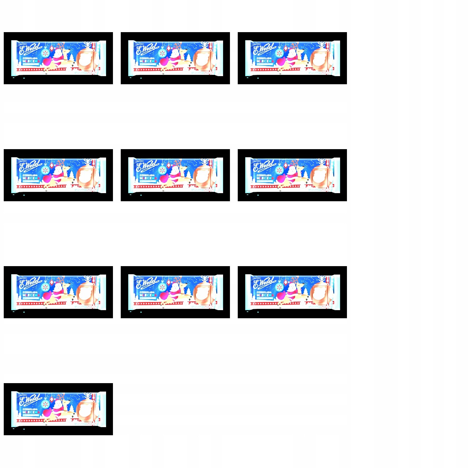 10x 80g vánoční čokoláda s mléčným karamelem jako dárek Polovina Kartonu