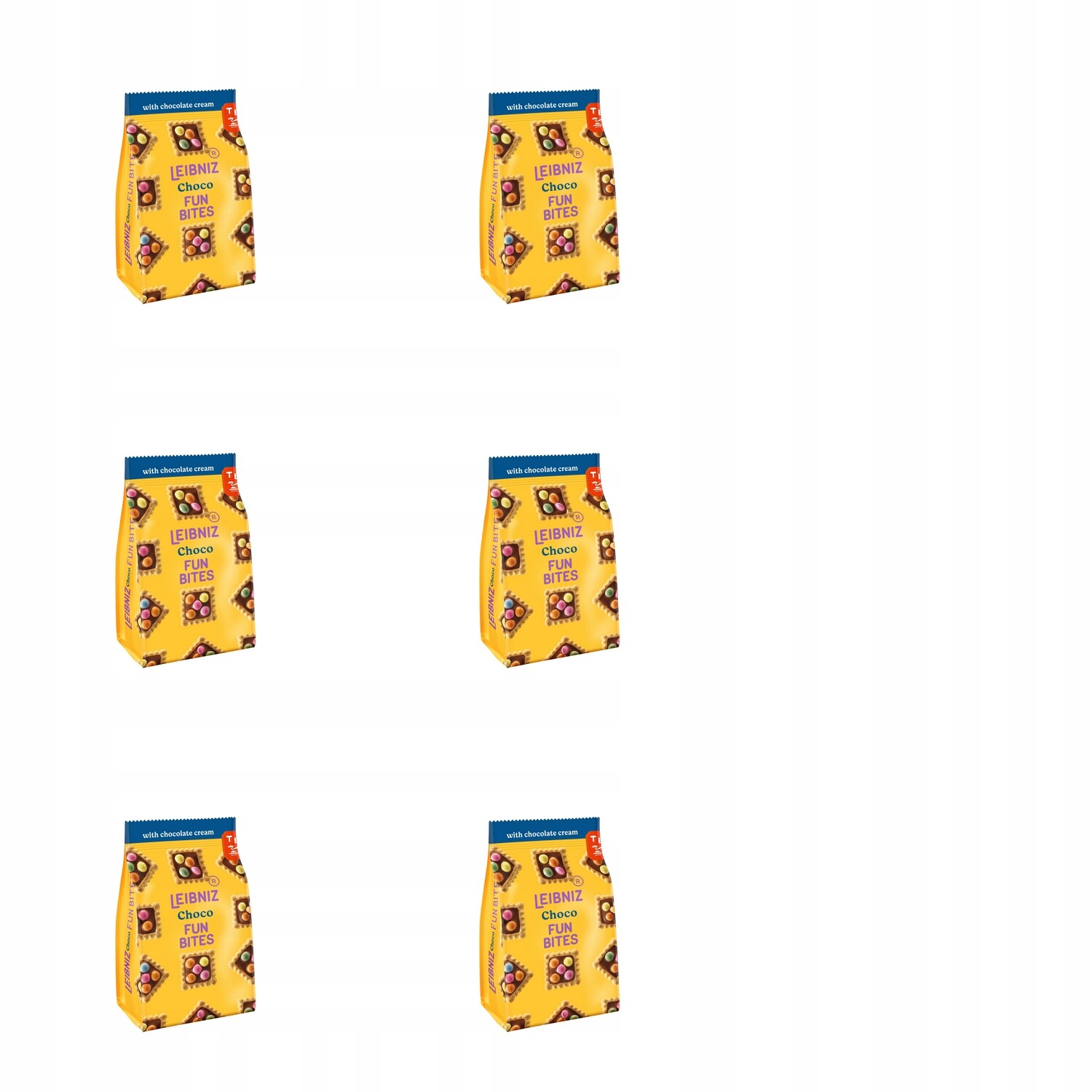 6x 100g čokoládové sušenky Leibniz Fun Bites, půlka kartonu