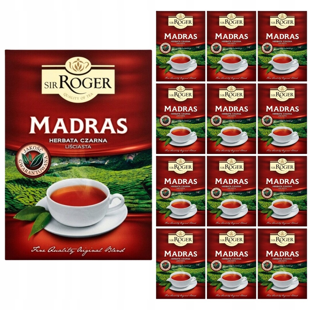 Černý sypaný Čaj Sir Roger Madras 100g x 12 kusů