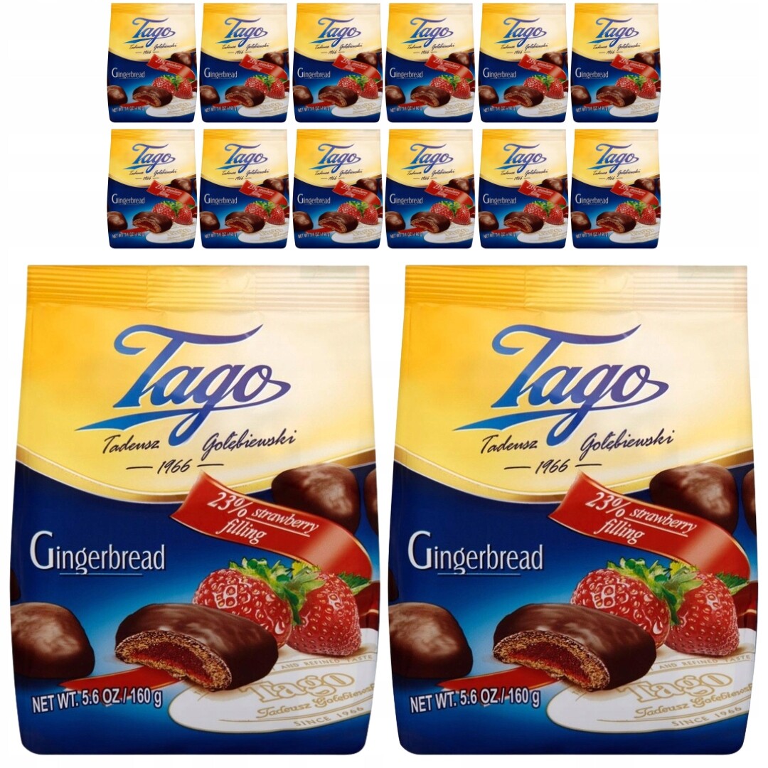 Perníky Tago s jahodovou náplní 160 g x 12 kusů