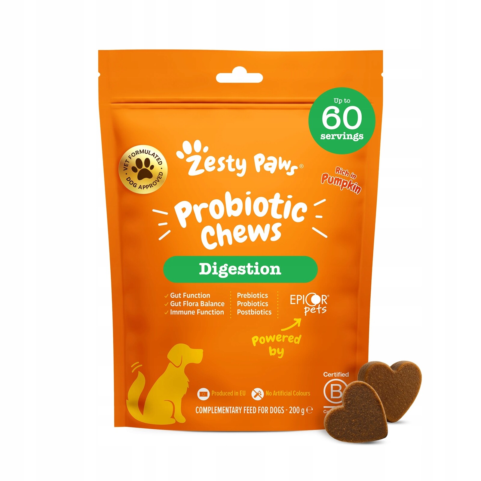 Zesty Paws Probiotic Chews (60 ks) na podporu trávení