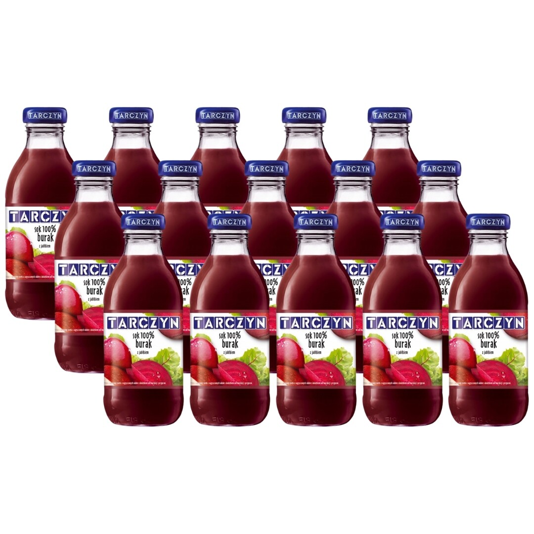 Tarczyn 100% červená řepa z červené řepy s jablkem 300 ml x 1 5 kusů