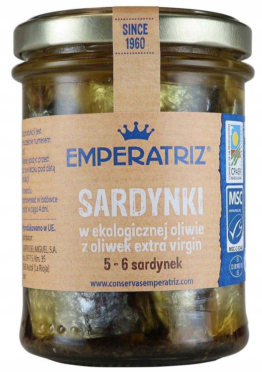 Evropské Sardinky V Bio Olivovém Oleji Extra Virgin 190 g (133 g) (sloj)