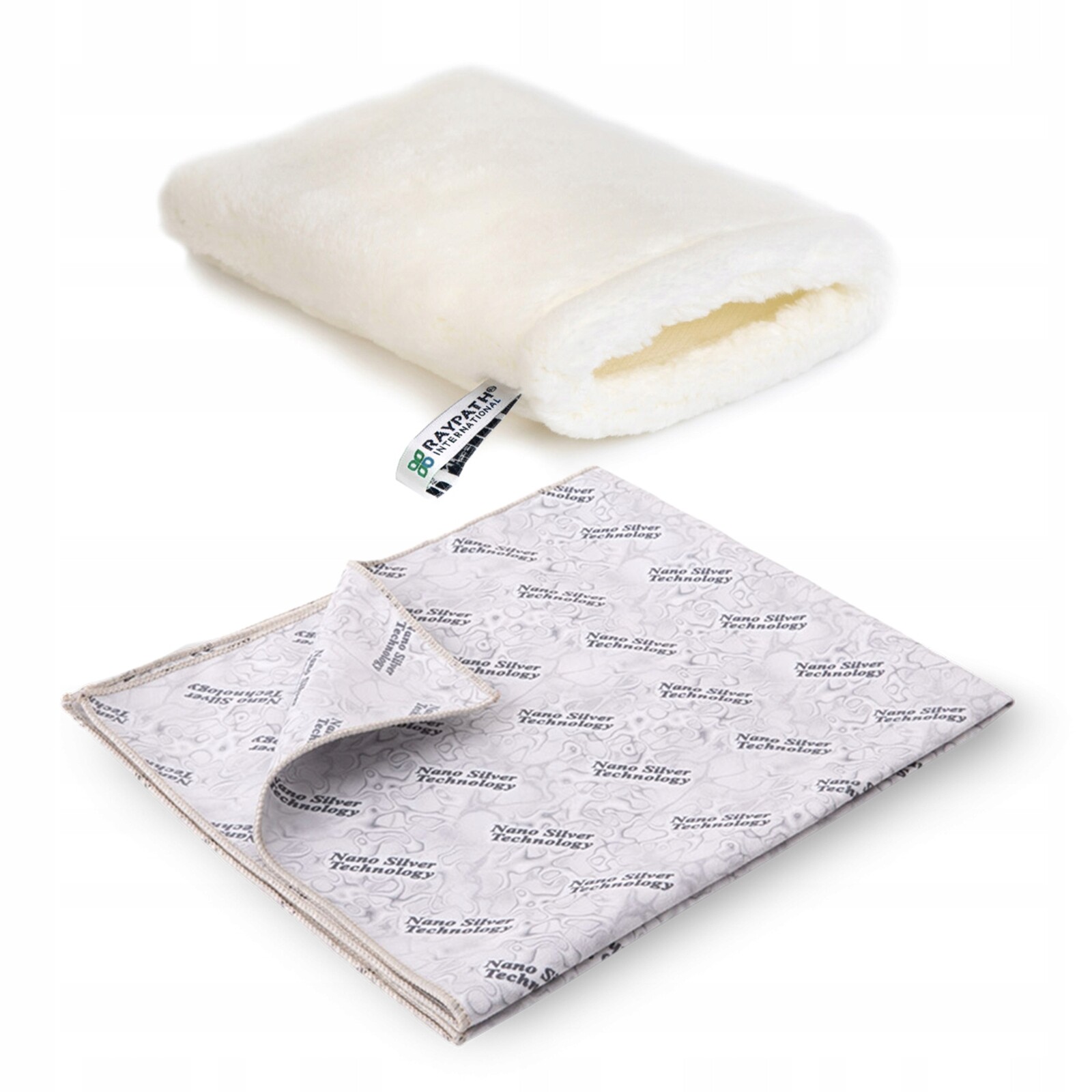 Sunbeam šedý čisticí rukavice bílá s nanostříbrem Raypath eco