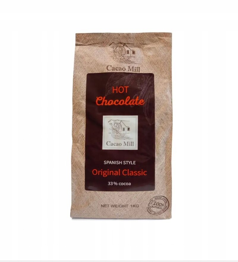 Horká Čokoláda Veganská Hot Chocolate Classic Original Cacao Mill 1 kg