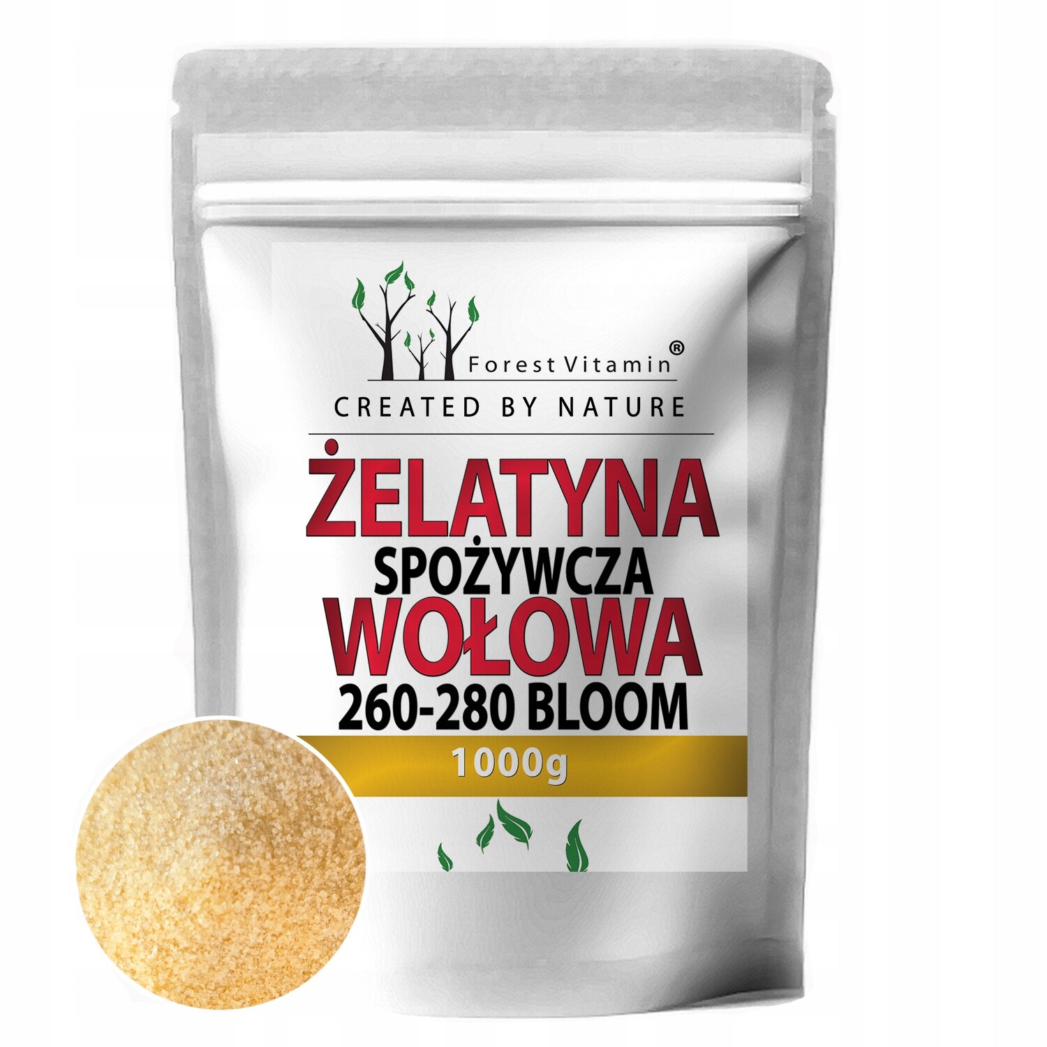 Želatina 1 Kg 260-280 Bloom 100% Přírodní Bez Přísad