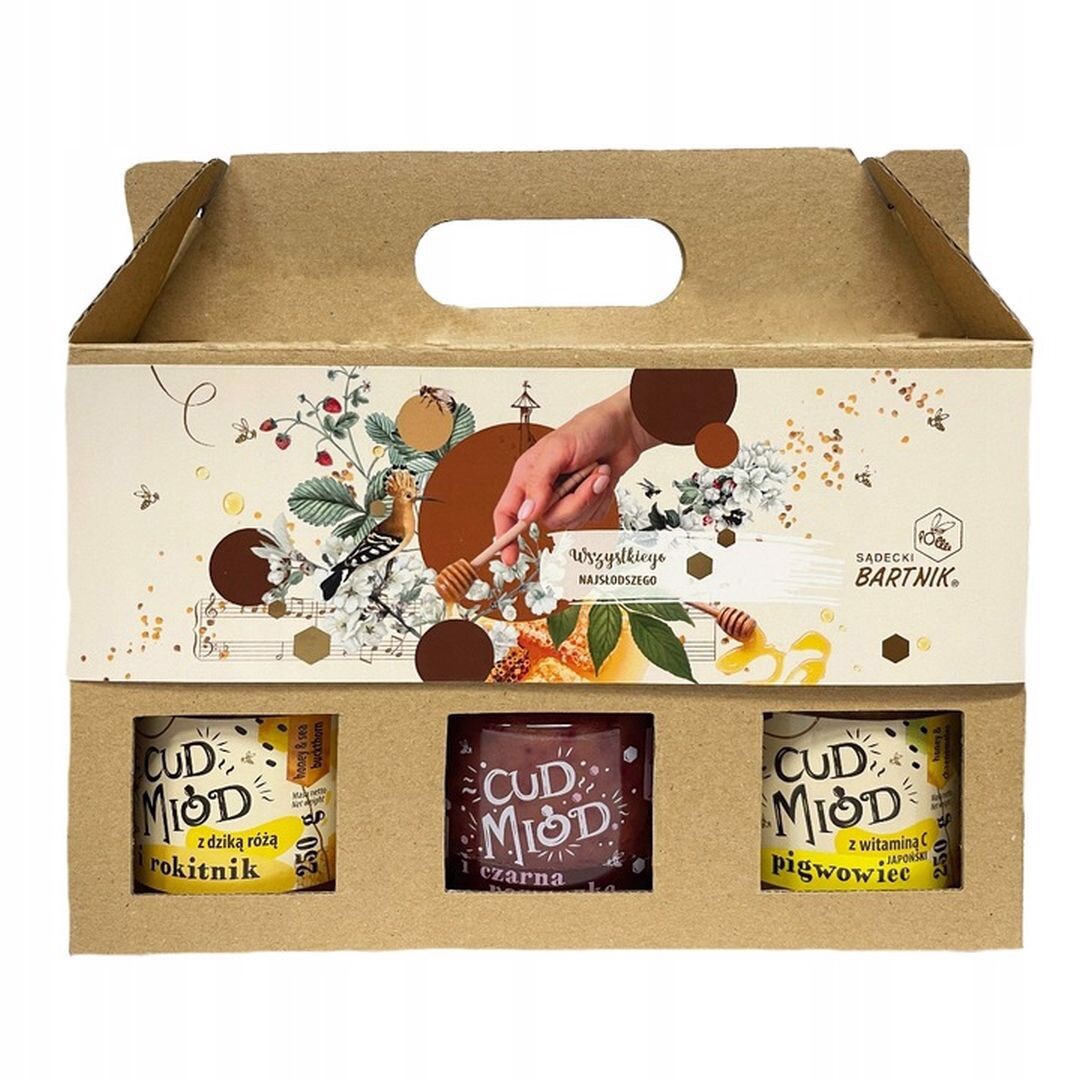 Bartnik Cud Miód Směs 3 chuťových medů 250g x 3 ozdobná krabička