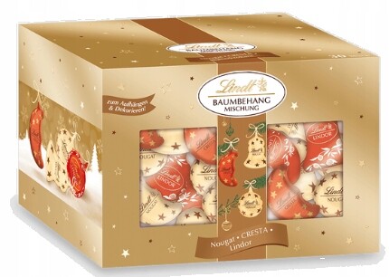 Lindt Sada pralinek s vánočními ozdobami, 500 g