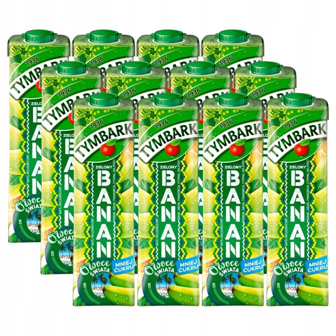 Tymbark Ovoce světa Víceplodý nápoj zelený banán 1 l x 12 kusů
