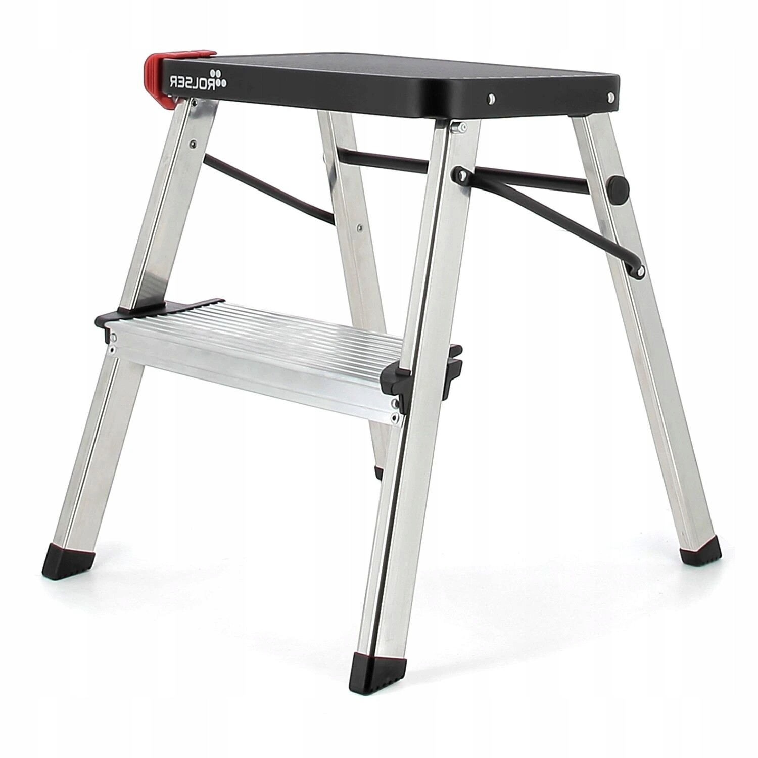 Rolser domácí skládací schůdky Taburete, 2 Extra široké stupně, černé