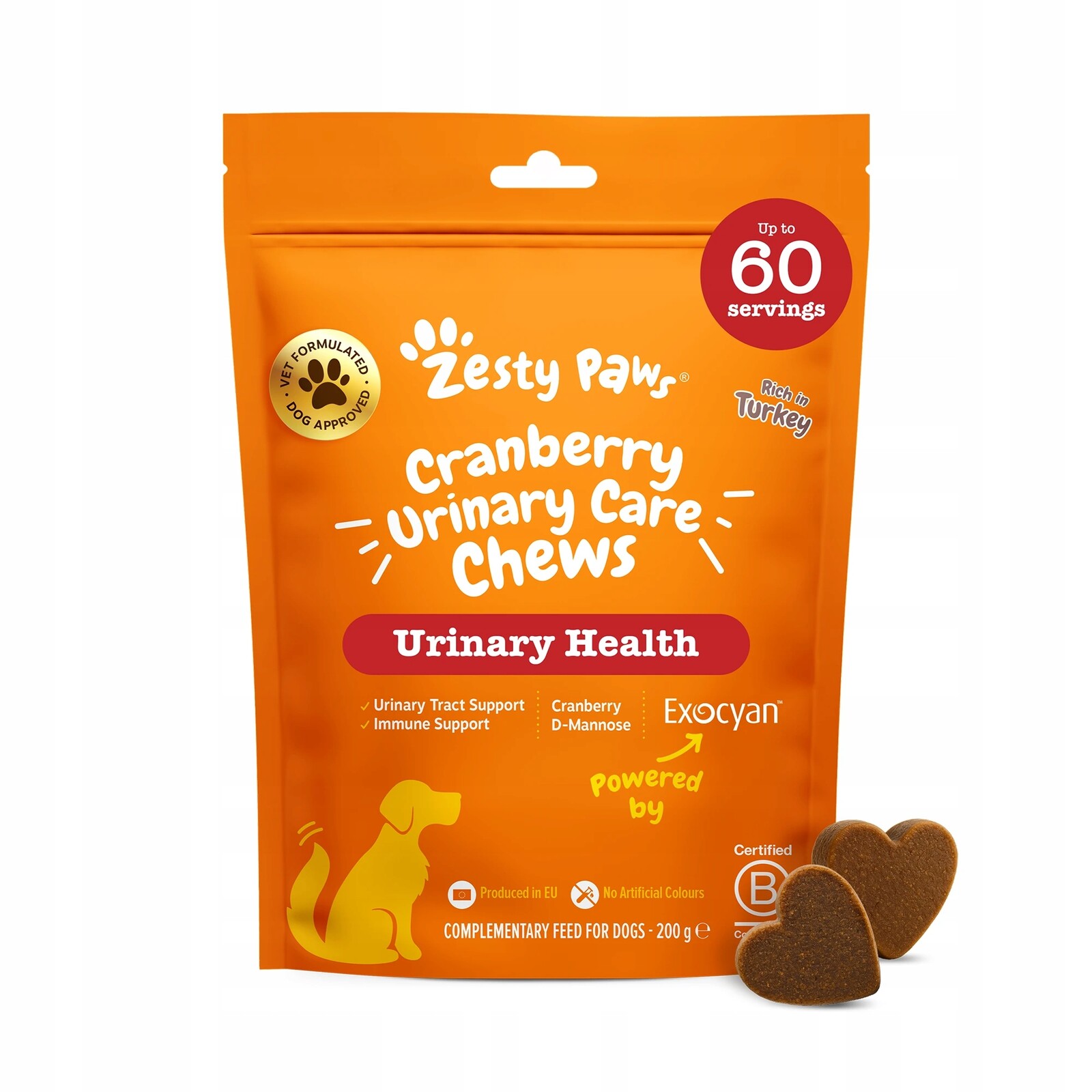 Zesty Paws Cranberry Urinary Chews (60 ks) na podporu močových cest
