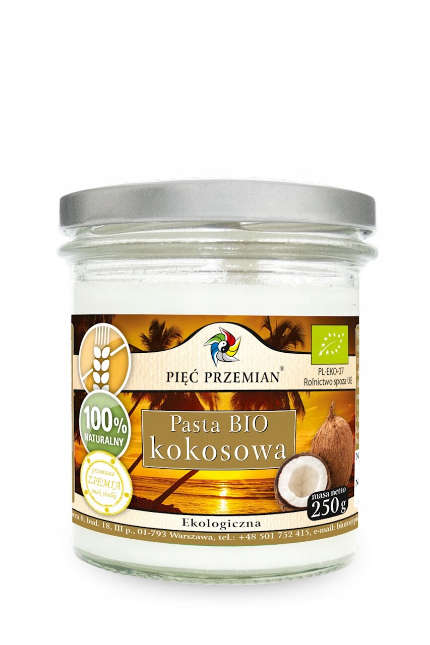 Bezlepková Kokosová Pasta Bio 250g Pięć Przemian