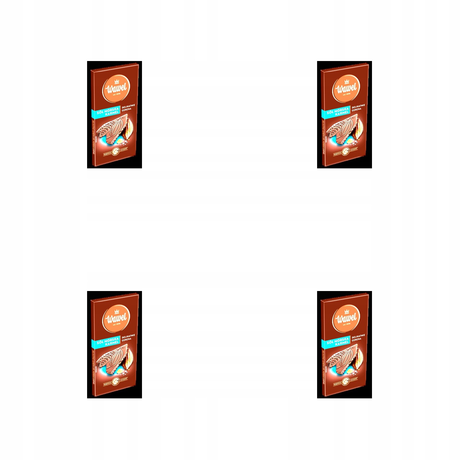 4x 90g prémiová čokoláda Wawel s tmavým slaným karamel