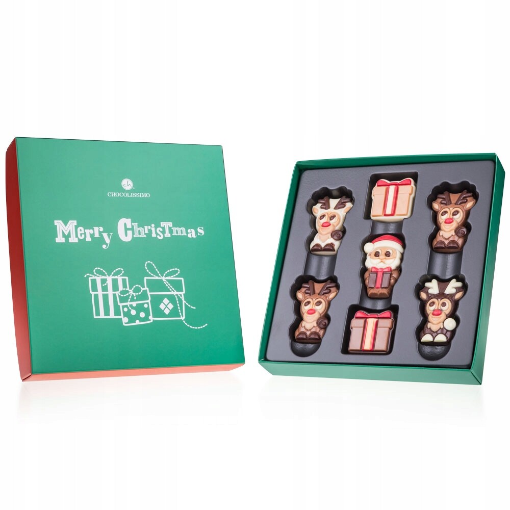 Vánoční Dárková sada pralinky s náplní Santa's Sobí