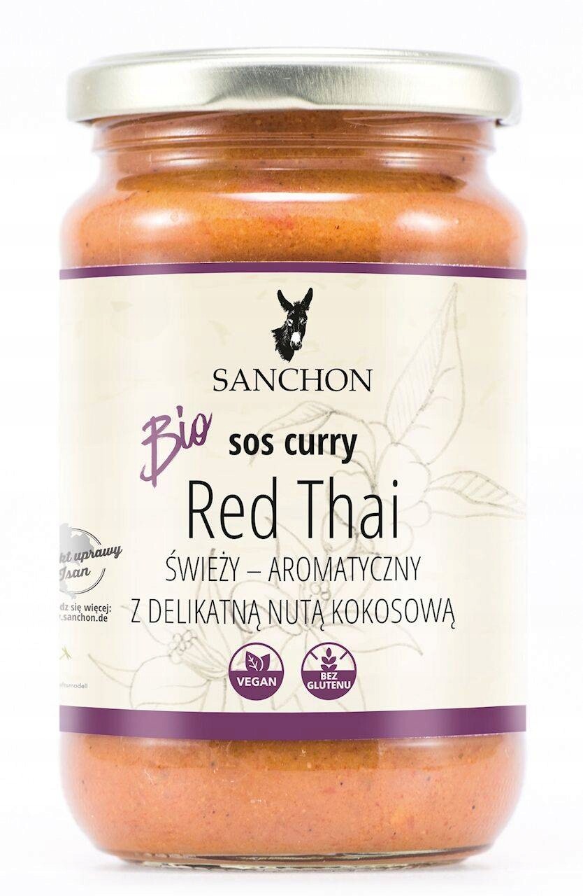 Omáčka Curry Red Thai Bezlepkový Bio 340 g Sanchon