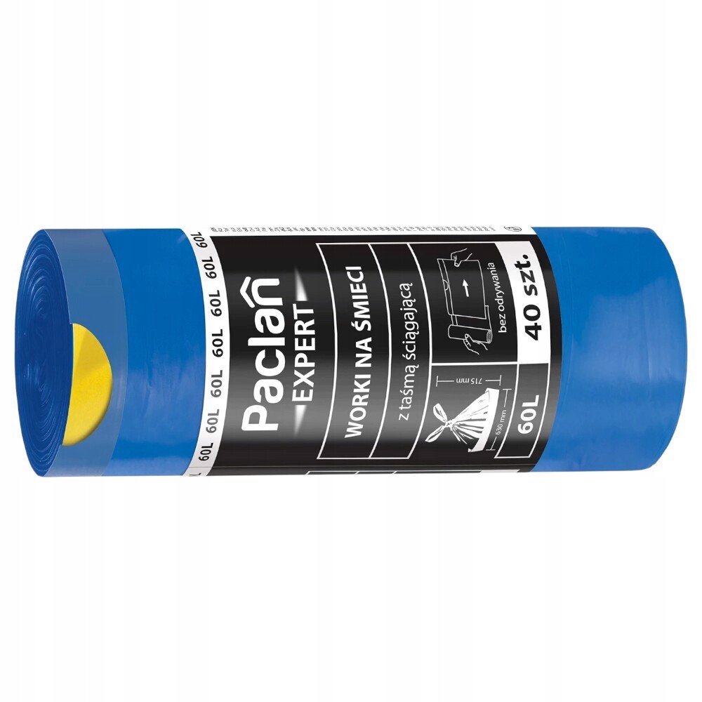Pytle na odpadky 60L s páskou 40ks modré Expert Paclan