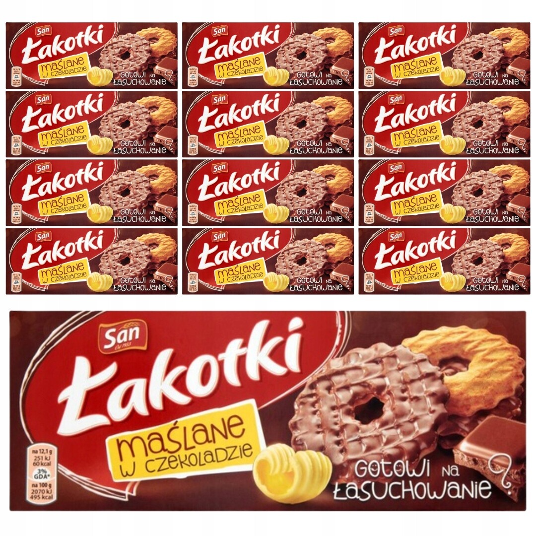 San Sušenky s máslovou příchutí a mléčnou čokoládou 146 g x 12 ks