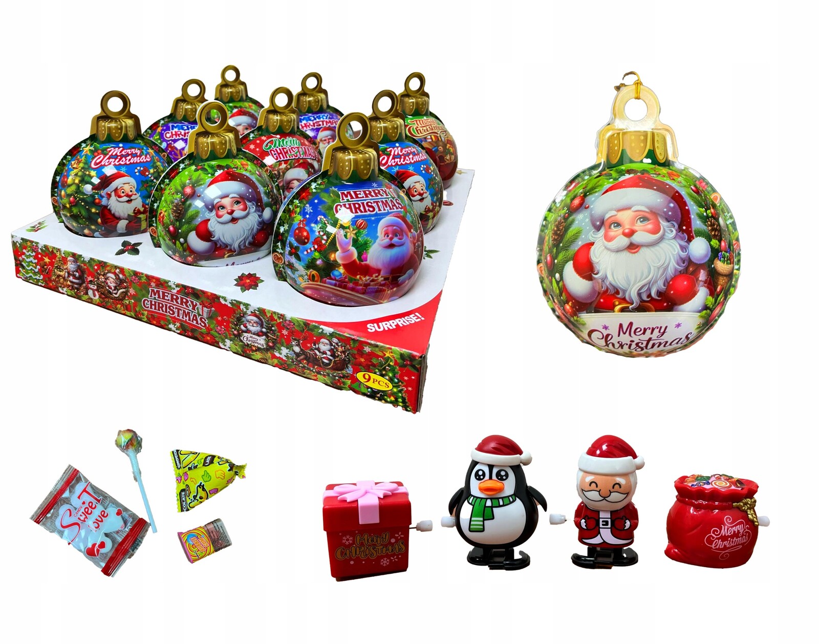 Bombička Překvapení 9ks Merry Christmas