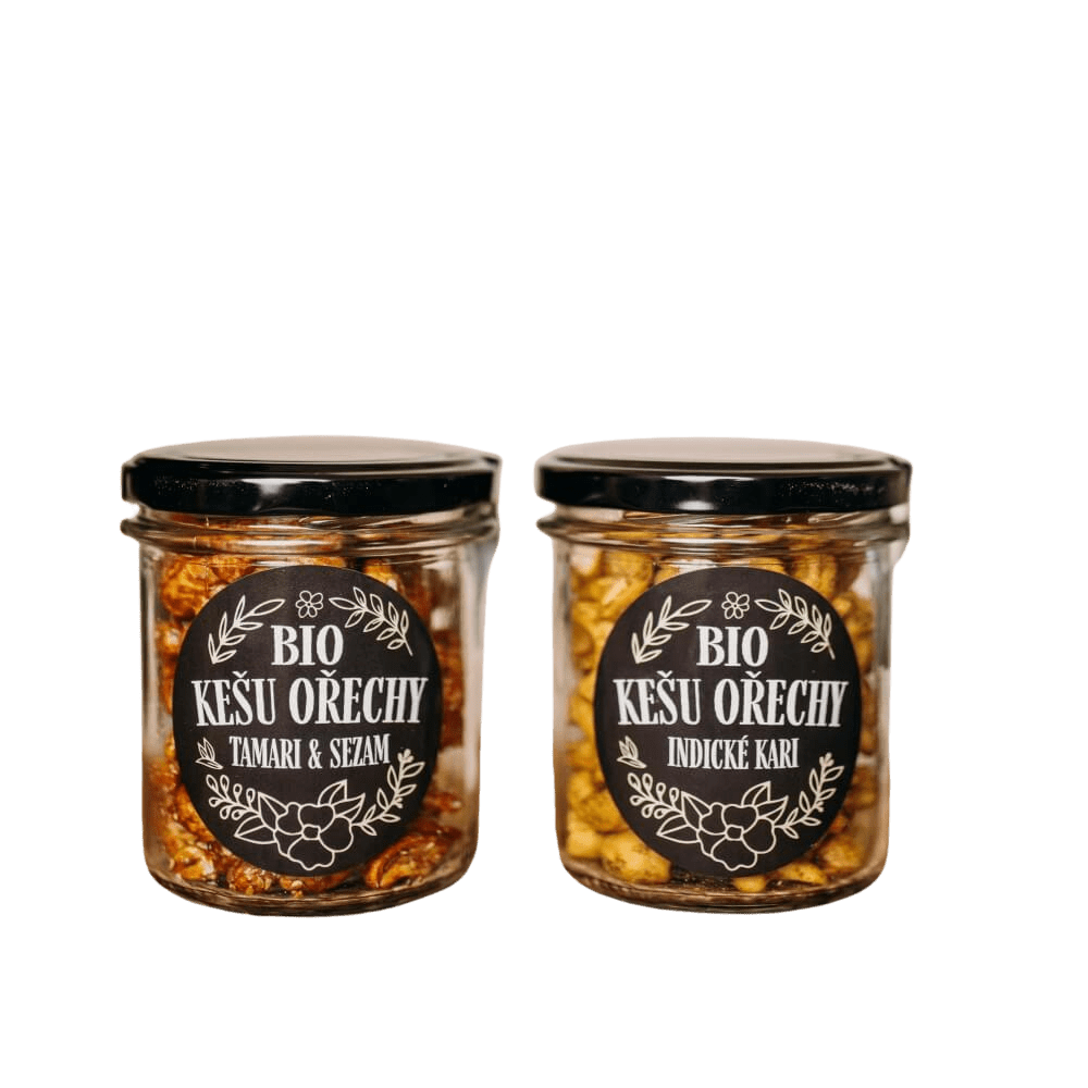 NATU Dárkový set BIO kešu ořechů deluxe I., 2 x 160 g